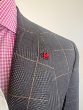 $4495.00 ISAIA Modern 2-Button Sport Jacket & Coral Lapel Pin 42 R e52 picture