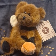 Boyds Head Bean U Bee Happy 5-10in Plush Bear Wings Honey Pot 5-Way Jointed picture