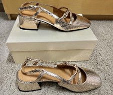 Sezane Paula Babies Metallic Gold. Size 42. VGUC. Box Included. picture