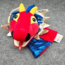 Manhattan Toy Red Dragon Puppet Gold Wings Plush Baby Einstein 1999 Metallic picture