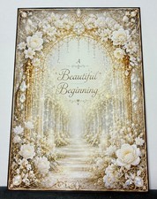 Beautiful White Gold Wedding Card picture