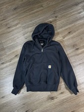 Carhartt RAIN DEFENDER Quarter Zip Hoodie Men's S Small Black Heavyweight picture