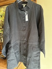 NWT $248 EILEEN FISHER 2x BLACK ORGANIC COTTON DENIM STRETCH JACKET maybe 1x 3x picture
