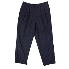 VTG Ben Silver Nick Hilton Mens 34x27.5 Green Blackwatch Plaid Wool Dress Pants picture