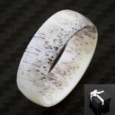 8mm Unique Genuine Deer Antler Men's Wedding Band Ring Size 8-15 picture