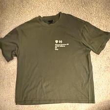 H&M Men's Loose Fit Green Graphic Print Crew Neck Short Sleeve T-Shirt L picture
