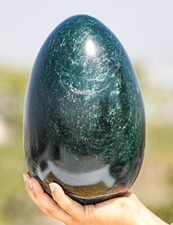 XL 25CM Green Jade Crystal Egg Carved Stone Sculpture Reiki Healing Display picture