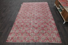 Oushak 5x8,Turkish Rug,vintage,anatolian,RED,kilim,Bohemian,handmade,wool picture
