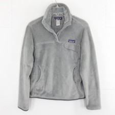 Patagonia Women's Small Polartec Thermal Pro Fleece Pullover Snap-T Gray Outdoor picture