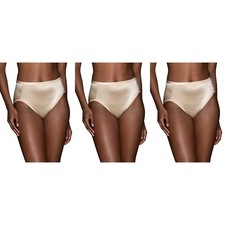 Vanity Fair Body Caress High Cut Panties Size 9 Damask Neutral 13137 3 Pack NWT picture