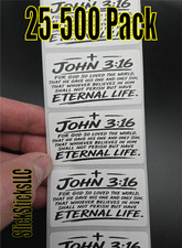 John 3:16 25-500pcs stickers bulk decals labels God so loved the world religious picture