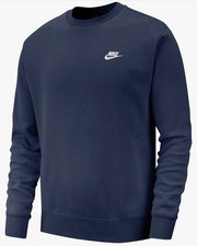 Nike Sportswear Club Fleece Crew Men's Pullover Navy Blue (BV2662-410) Size 2XL picture