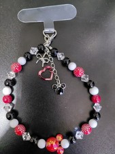 Cute beaded phone or bag charm with Mickey Mouse charm and bead. picture