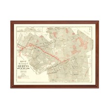Old Map of Queens, NY 1937 - Vintage Queens New York Art picture