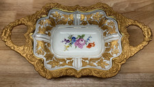 Vintage Meissen Gold Gilded Charger, Crossed Swords mark - dated 1934? picture