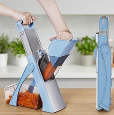 Upgrade Safe Mandoline Slicer for Kitchen, 5-in-1 Vegetable Chopper & Potato  picture