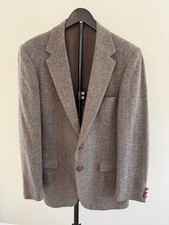100% Wool Vintage Wff By Farah Herringbone Tweed Sport Coat 40L picture