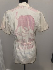 Vintage 50s 60s Flour Feed Sack  Shirt Jacket Womens Small Handmade picture