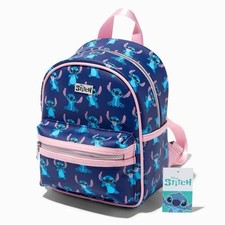 Disney Stitch Backpack Blue Pink NEW Claire's Small Bag 11x10x4 RARE Exclusive picture