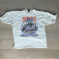 Vintage 2001 New York Mets Amazin' Again Mike Piazza #31 T-Shirt Mens XL picture