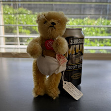 Hermann Teddy 6in Gold Mohair Jointed Teddy Bear with Diaper & Tag picture