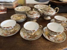 Antique Meiji  Kutani  Satsuma Tea Set Signed 1890s-1911 Morimura Plates 25 pcs picture