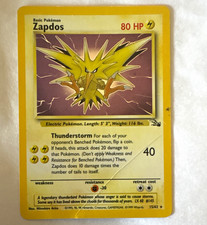 WOTC Zapdos 15/62 Fossil Holo Rare 1999 English 80 HP Unlimited picture
