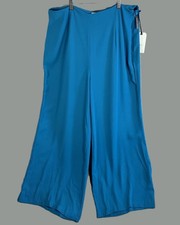 Leith Women's Wide-Leg Side Zip Trouser Pants Size XL Teal Ocean NWT picture