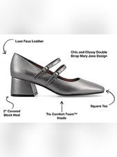 (S-4759) Journee Collection Nally Womens Square Toe Block Heel Pumps Sz  9 picture