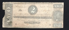 1864 Civil War Two Dollar Confederate Bill picture
