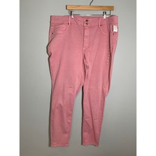 NEW Maurices Jegging Women 24W Long Pink High Rise Denim Flex Pants picture