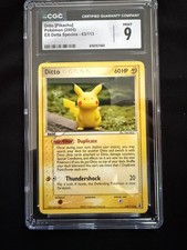 CGC 9 Ditto [Pikachu] 63/113 EX Delta Species Pokemon Card *RARE, LOW POP* picture