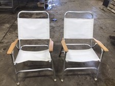 89 Bayliner Avanti 3450 Boat Marine aluminum folding deck chairs picture