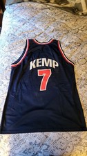 VTG Champion Shawn Kemp #7 USA Basketball Jersey 1996 Olympics Navy 48 Dream Tea picture