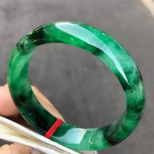 Certified Natural Grade AAA Ice Green Burmese Jade jadeite bracelet bangle 59MM picture