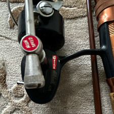 Mitchell Garcia 408 Vintage Reel Made in France with fenwick 2piece rod mint con picture