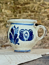 Antique French Floral Glazed Earthenware Jug Pitcher picture