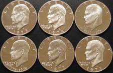 1973-1978 S Eisenhower Dollar Cameo Proof Run Clad Ike Lot US Mint 6 Coin Set. picture