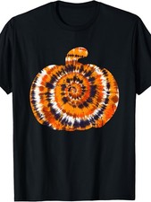 Fun Halloween Gift Tie Dye Pumpkin Hippie Aesthetic  Cute Psychedelic Fall Shirt picture