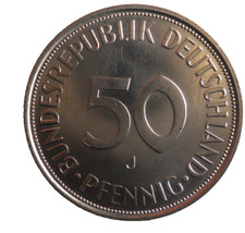 1972 J GERMANY 50 PFENNIG - Uncirculated From Roll -  - LC #125 picture