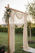 Luxury Macrame wedding backdrop, Macrame wedding arch, Large Macrame Curtain picture