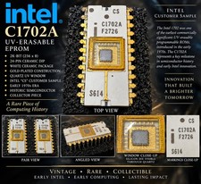 Intel C1702A CS Customer Sample 1702 EPROM White Ceramic Gold Vintage IC picture