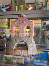 Vintage Old Aquarium Early American 1940s Red Terra Cotta Double Archway Castle  picture