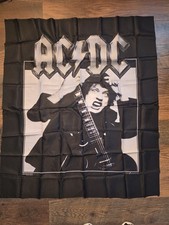 Vintage 1991 AC/DC Angus Young NOS Fabric Banner Nikry Brockum 44x38 picture