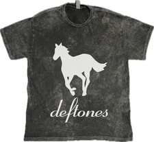 Deftones White Pony T-Shirt Hard Rock Music on Mineral Wash Vintage Washed Tee picture