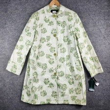 VTG Harve Benard Holtzman Rain Trench Coat Women 16 Green Floral NWT Retail $160 picture