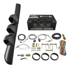 GlowShift Black Boost/2400F EGT/Trans Temp Gauges & Pod Fits 98-02 Ram Cummins picture
