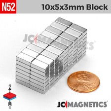 10mm x 5mm x 3mm N52 Rare Earth Neodymium Magnet Blocks 10x5x3mm picture