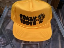 Vintage Crazy Eddie Eddies Snapback Trucker Baseball Promo Mesh Hat Cap Yellow picture