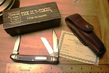 Vintage Schrade USA 858OT Old Timer Lumberjack Stockman Knife, Sheath, Box picture
